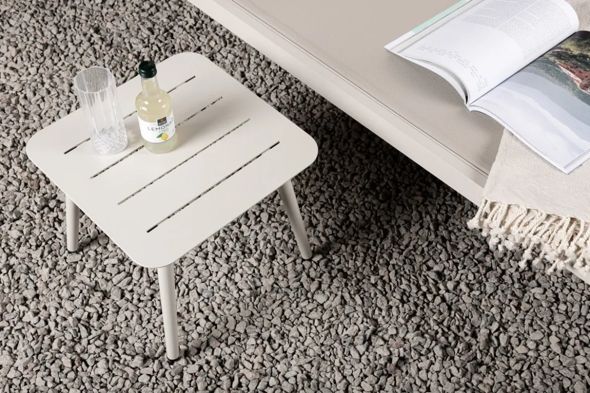 Garten-Couchtisch Dalia - Verfügbar in Schwarz und Beige/Aluminium