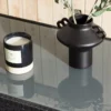 Garten Couchtisch Lena - Aus Rattan und Glas in Schwarz