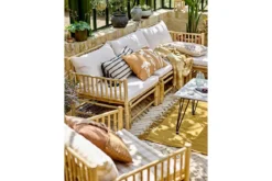 Garten-Couchtisch Rova – Fibercement mit Metallgestell