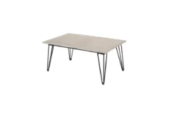 Garten-Couchtisch Sovar – Fibercement in Grau mit Metallgestell