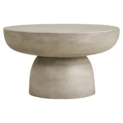 Garten Couchtisch Stonea – in skulpturaler Form aus Faserlehm in Grau