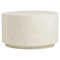 Garten Couchtisch Terava – in Terrazzo-Optik aus Faserlehm in Off-White
