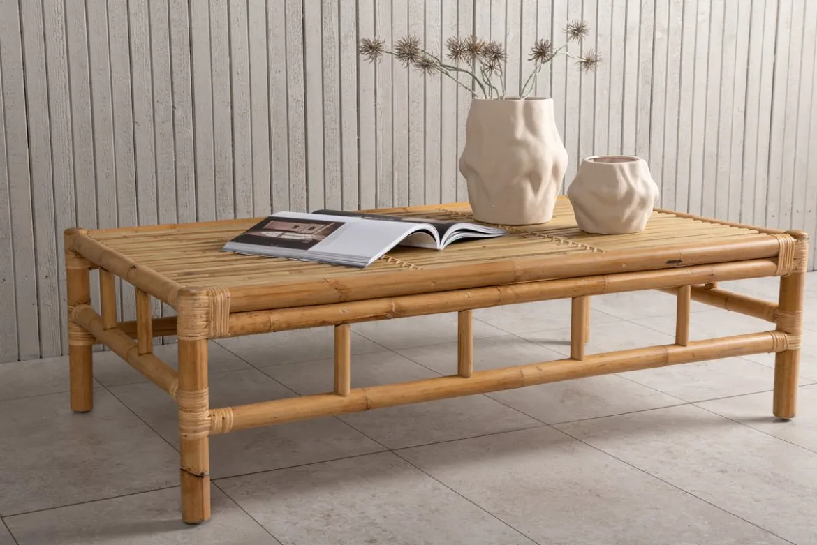 Garten Couchtisch Zypern - Aus Rattan und Bambus in Natur-Optik