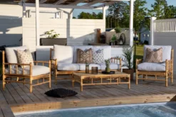 Garten Couchtisch Zypern - Aus Rattan und Bambus in Natur-Optik