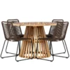 Garten Essgruppe Amano – 5-teiliges Gartenmöbel-Set mit rundem Tisch in 2 Farben