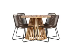 Garten Essgruppe Amano – 5-teiliges Gartenmöbel-Set mit rundem Tisch in 2 Farben