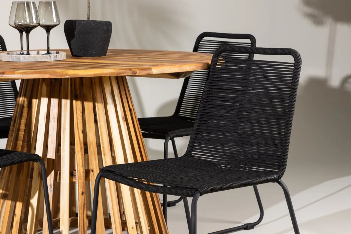 Garten Essgruppe Amano – 5-teiliges Gartenmöbel-Set mit rundem Tisch in 2 Farben
