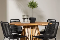 Garten Essgruppe Amano – 5-teiliges Gartenmöbel-Set mit rundem Tisch in 2 Farben