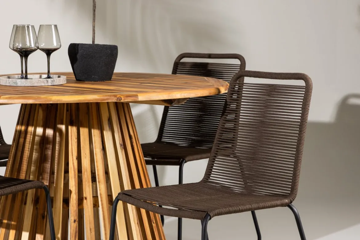 Garten Essgruppe Amano – 5-teiliges Gartenmöbel-Set mit rundem Tisch in 2 Farben