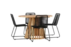 Garten Essgruppe Amano – 5-teiliges Gartenmöbel-Set mit rundem Tisch in 2 Farben