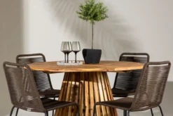 Garten Essgruppe Amano – 5-teiliges Gartenmöbel-Set mit rundem Tisch in 2 Farben