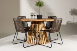 Garten Essgruppe Amano – 5-teiliges Gartenmöbel-Set mit rundem Tisch in 2 Farben