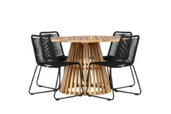 Garten Essgruppe Amano – 5-teiliges Gartenmöbel-Set mit rundem Tisch in 2 Farben