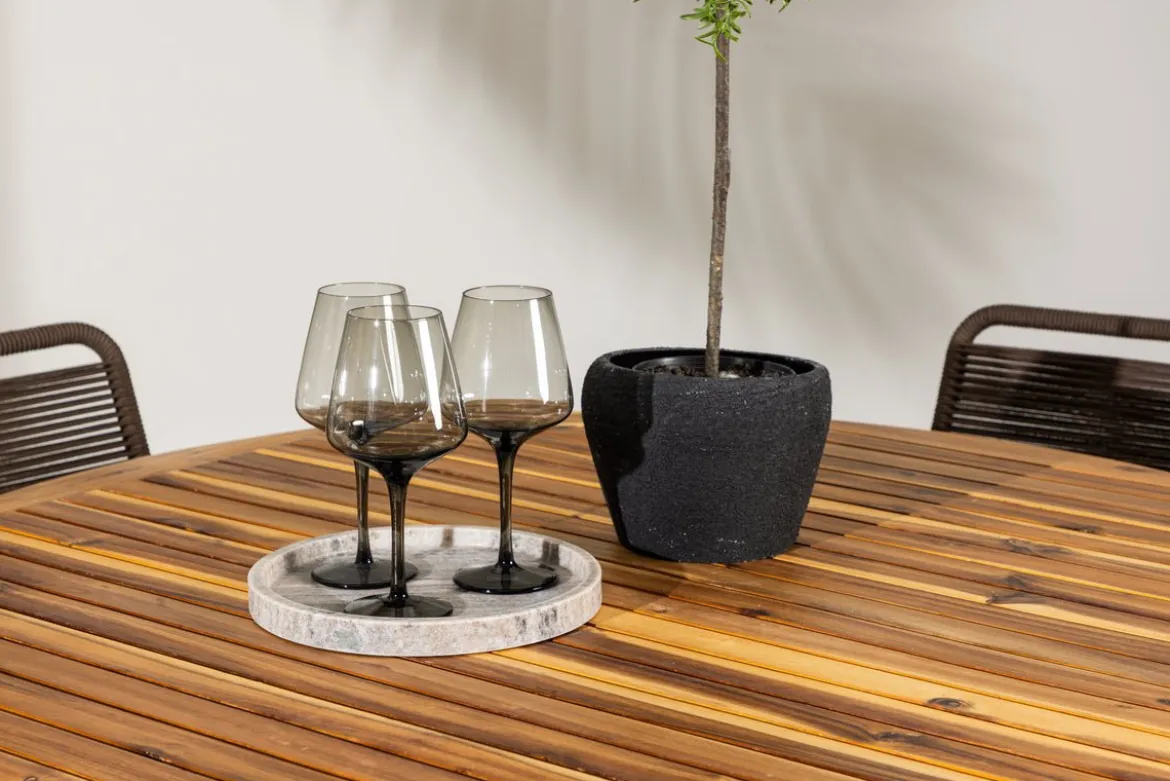 Garten Essgruppe Amano – 5-teiliges Gartenmöbel-Set mit rundem Tisch in 2 Farben