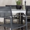 Garten Essgruppe Amaro – 7-teiliges Gartenmöbel-Set in Schwarz Weiß