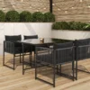 Garten Essgruppe Auren – 5-teiliges Gartenmöbel-Set aus Stahl und Glas