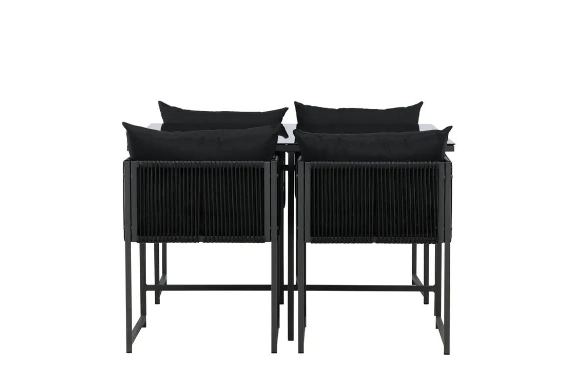 Garten Essgruppe Auren – 5-teiliges Gartenmöbel-Set aus Stahl und Glas