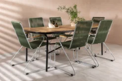 Garten Essgruppe Boris – 7-teiliges Gartenmöbel-Set mit grünen Stühlen