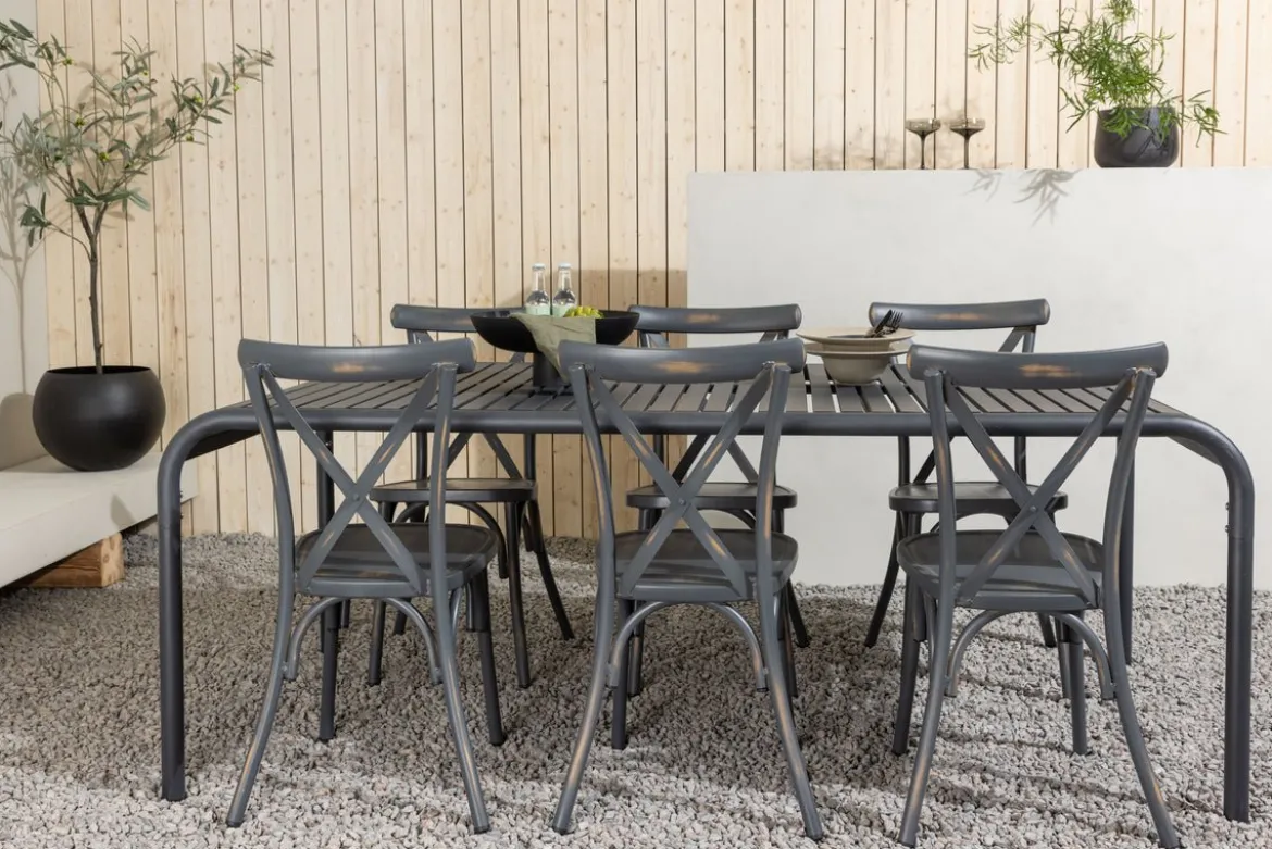 Garten Essgruppe Canggu – 7-teiliges Gartenmöbel-Set aus Aluminium