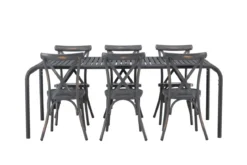 Garten Essgruppe Canggu – 7-teiliges Gartenmöbel-Set aus Aluminium