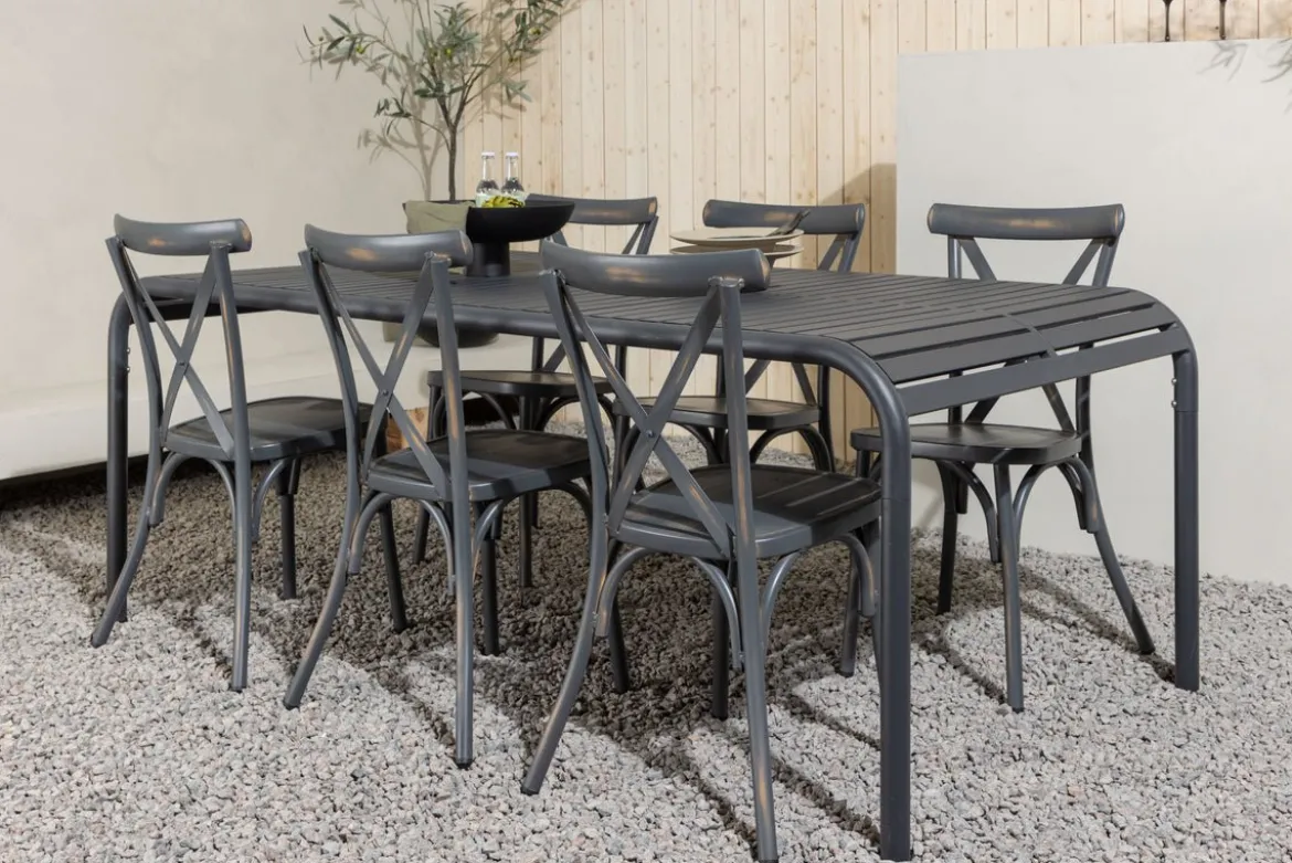 Garten Essgruppe Canggu – 7-teiliges Gartenmöbel-Set aus Aluminium