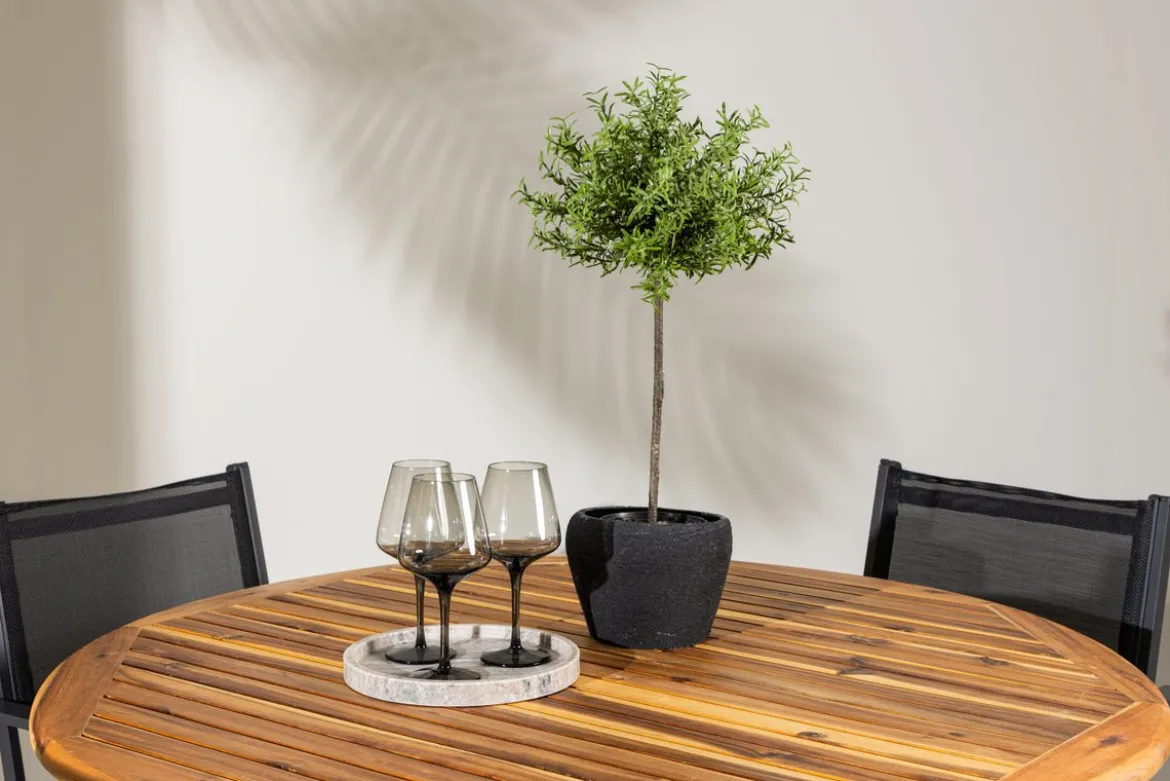 Garten Essgruppe Cocobello – 5-teiliges Gartenmöbel-Set mit rundem Tisch aus Akazie