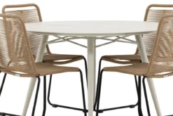 Garten Essgruppe Fina – 5-teiliges Gartenmöbel-Set mit rundem Tisch