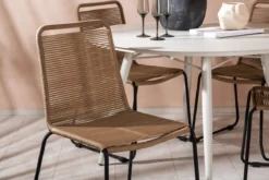 Garten Essgruppe Fina – 5-teiliges Gartenmöbel-Set mit rundem Tisch