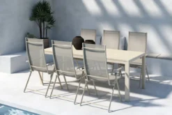 Garten Essgruppe Forma – 7-teiliges Gartenmöbel-Set in Beige oder Schwarz