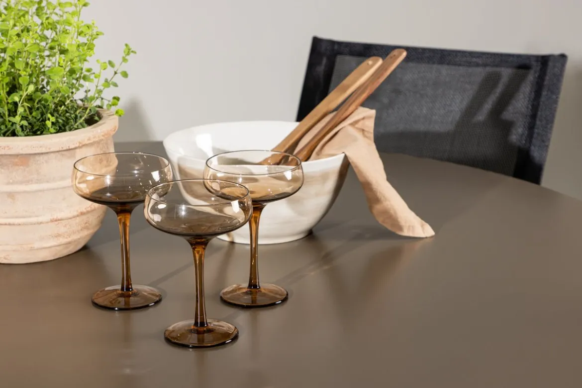 Garten Essgruppe Grace – 5-teiliges Gartenmöbel-Set mit braunem runden Tisch