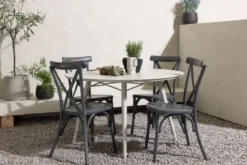 Garten Essgruppe Jonny – 5-teiliges Gartenmöbel-Set mit rundem Tisch aus Aluminium