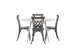 Garten Essgruppe Jonny – 5-teiliges Gartenmöbel-Set mit rundem Tisch aus Aluminium