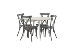 Garten Essgruppe Jonny – 5-teiliges Gartenmöbel-Set mit rundem Tisch aus Aluminium