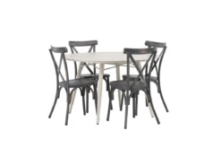 Garten Essgruppe Jonny – 5-teiliges Gartenmöbel-Set mit rundem Tisch aus Aluminium