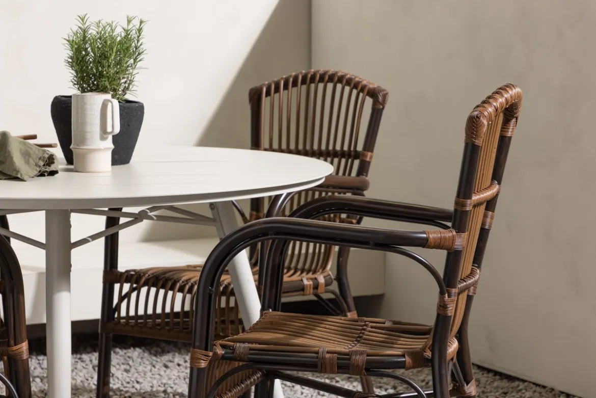 Garten Essgruppe Jorina – 5-teiliges Set in Rattanoptik