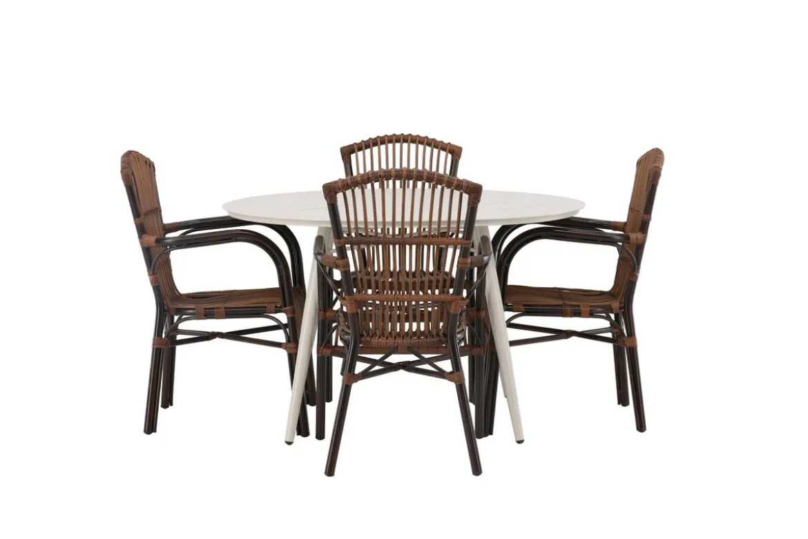 Garten Essgruppe Jorina – 5-teiliges Set in Rattanoptik