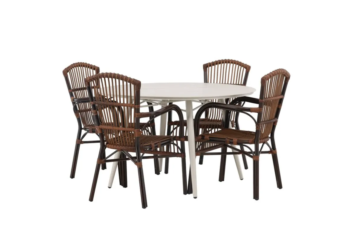 Garten Essgruppe Jorina – 5-teiliges Set in Rattanoptik