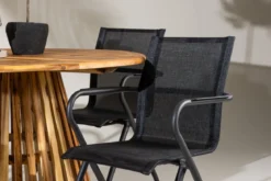 Garten Essgruppe Leone – 5-teiliges Gartenmöbel-Set mit rundem Tisch aus Akazie