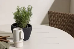 Garten Essgruppe Leon – 5-teiliges Gartenmöbel-Set mit weißem runden Tisch