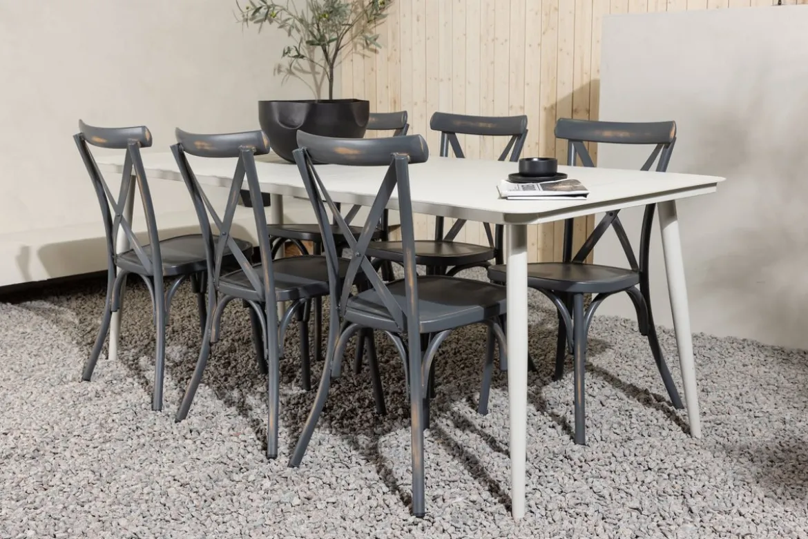 Garten Essgruppe Livious – 7-teiliges Gartenmöbel-Set für bis zu 6 Personen