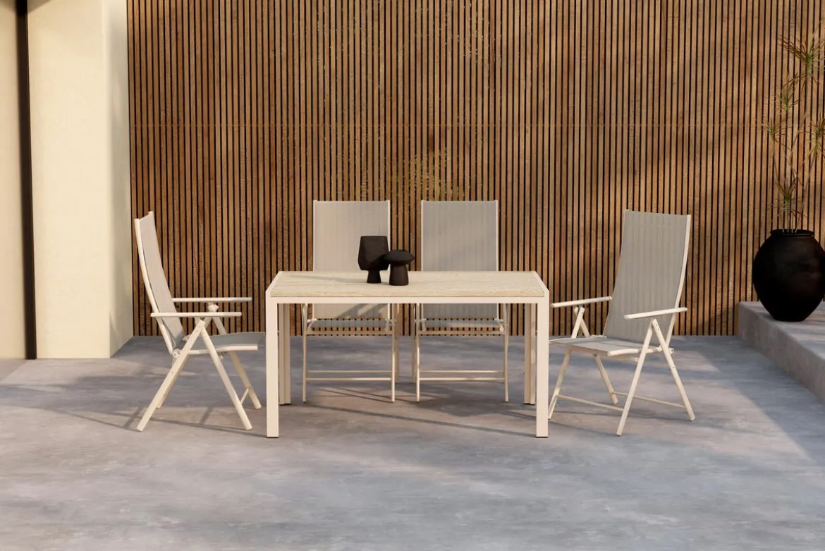 Garten Essgruppe Lorette – 5-teiliges Gartenmöbel-Set in Schwarz oder Beige
