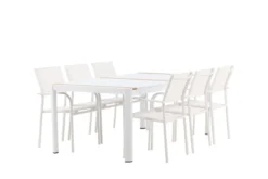 Garten Essgruppe Mareike – Weißes Gartenmöbel-Set in 2 Größen
