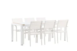 Garten Essgruppe Mareike – Weißes Gartenmöbel-Set in 2 Größen