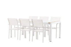 Garten Essgruppe Mareike – Weißes Gartenmöbel-Set in 2 Größen
