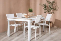 Garten Essgruppe Mareike – Weißes Gartenmöbel-Set in 2 Größen