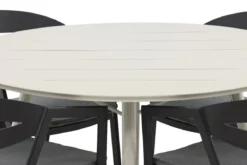 Garten Essgruppe Mivano – 5-teiliges Set mit rundem Tisch