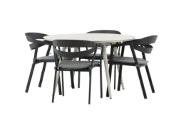 Garten Essgruppe Mivano – 5-teiliges Set mit rundem Tisch