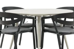 Garten Essgruppe Mivano – 5-teiliges Set mit rundem Tisch