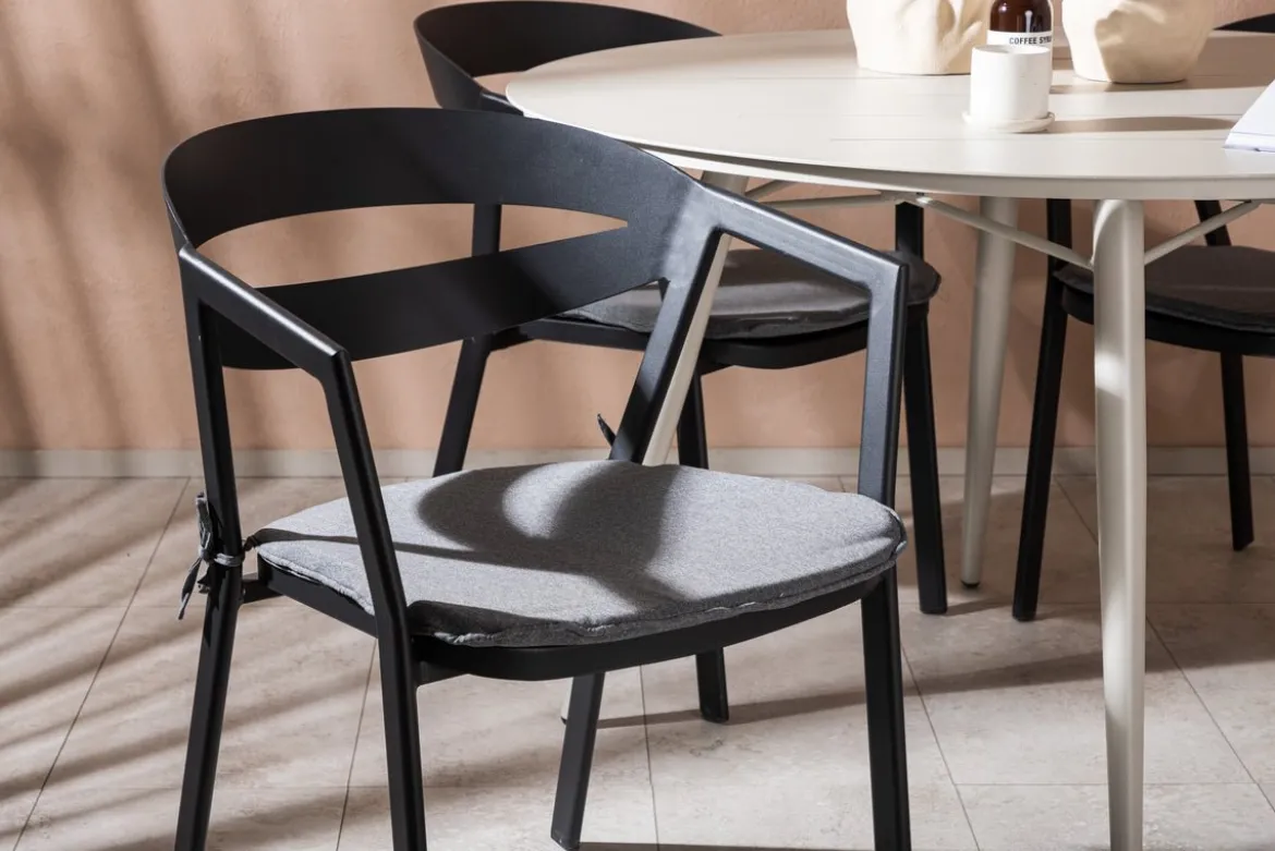 Garten Essgruppe Mivano – 5-teiliges Set mit rundem Tisch