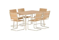 Garten Essgruppe Moraya – 7-teiliges Set aus Stahl/Polywood in 2 Farben